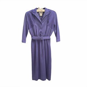 Vintage 80's Purple / Periwinkle Dress w/ Belt